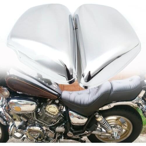 Motorcycle Chrome Battery Side Cover Left & Right Battery protection cover Fits For Yamaha XV 700 750 1000 1100 Virago 1984-Up