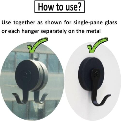 Outdoor Magnetic Hooks for Steel Doors - Wreath Holder Hangers Holds 5lb Each