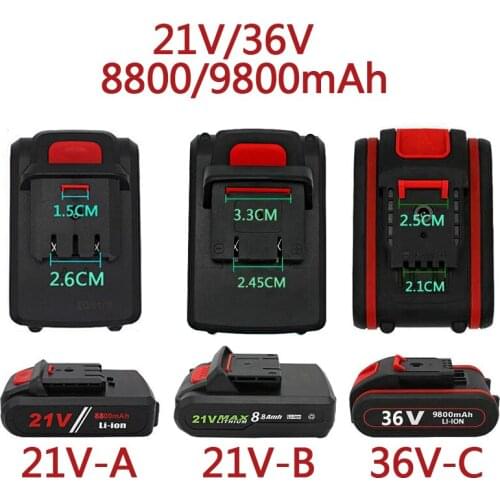 New 21V 36v 9800mah Electric drill tool rechargeable lithium battery electric screw driver electric drill Li-ion battery