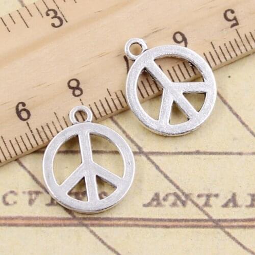 20pcs Charms Peace 19x16mm Tibetan Silver Color Pendants Antique Jewelry Making DIY Handmade Craft Pendant