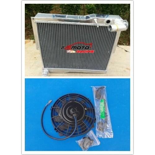Aluminum Radiator 56mm + FAN For MG MGB GT/ROADSTER 1977-1980 1978 1979 80