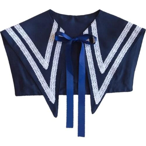 Detachable False Collar British Campus Neck Ruff Mini Cape Polyester-Made Covering Collar for Women Girls Elegant Style