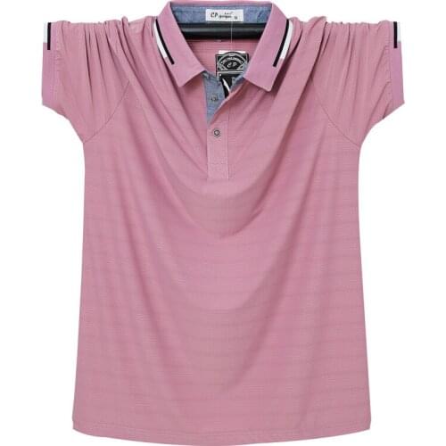 TOQUCL Summer Short Sleeve polo shirts Ice Cooling Cotton Fashion Top Men 6XL Plus Size camisas de hombre Male Tee Sports Jersey