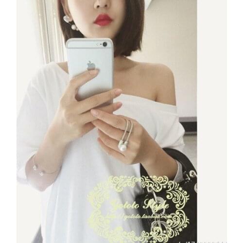 U fashion sexy luxury pearl ring drill personalized women jewelry full drill ultra-flash fashion dinner ladies ring