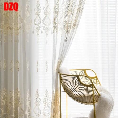 American-Style Embroidered Window Screen Light Luxury All-match Mesh Tulle Bedroom Balcony Morden Curtain for Living Room