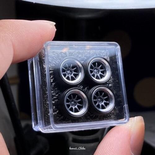 1Set/2Sets Chika Handmade Modify Parts 10.4mm Tires and Wheels D9R Suit for Car Model hw tomy