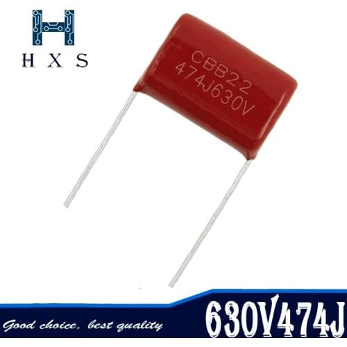 10 Uds 630V474J 0,47 UF 470NF paso 20MM 630V 474 CBB condensador de película de polipropileno