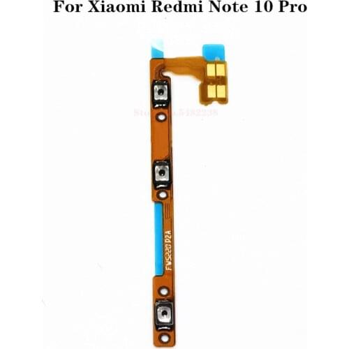 100% Original Power ON OFF Volume Buttons Flex cable For Xiaomi Redmi Note 10 Pro Note10Pro Power Switch Side Key Connector