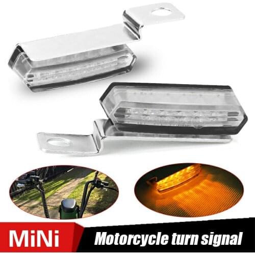 2 Pcs LED Motorcycle Turn Signal Lightings Mini Flowing Water Flashing Indicators Lights Silver Shell For Honda Yamaha 12V