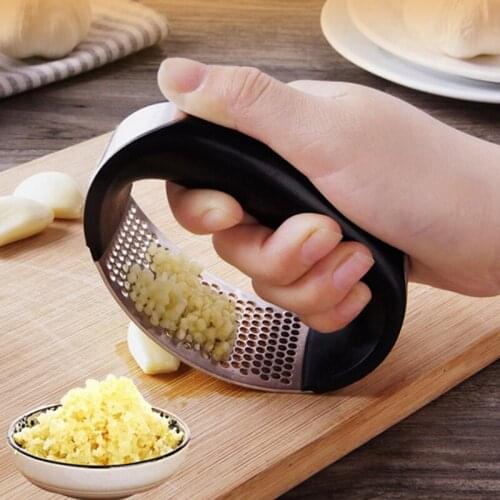 2-in-1 Stainless Steel Garlic Press Manual Garlic Grinder Grater Ginger Press Kitchen Accessories Garlic Chopper Crusher