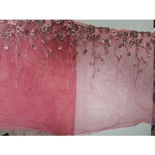 2Yards Embroidered Lace Trim Mesh 22cm Width For Bra Curtain Decoration Fabric Tulle Sewing Flowers Applique Trimmings New
