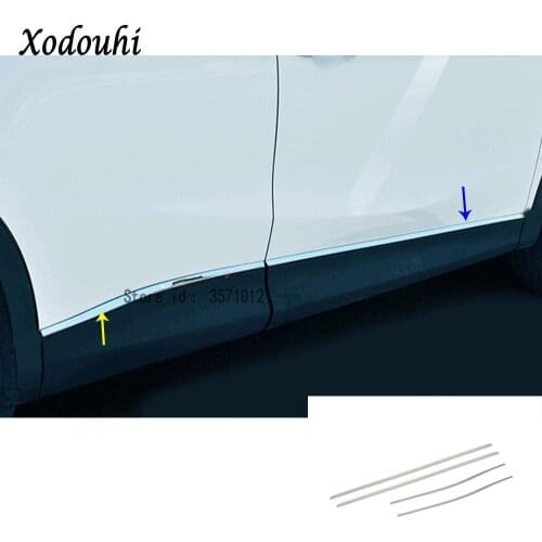 For Mazda CX-5 CX5 2013 2014 2015 2016 Car Cover Stainless Steel Side Door Body Trim Frame Stick Strip Molding Lamp Hoods 4pcs