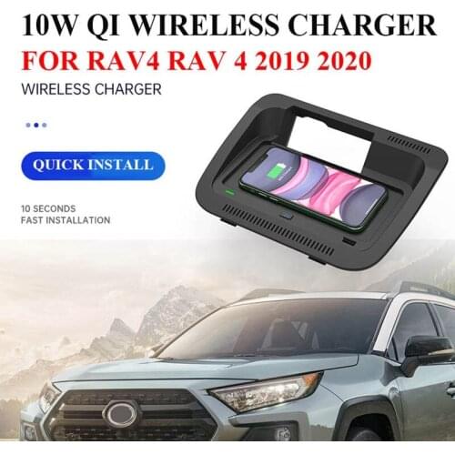 Car Wireless Charger 10W Phone Charger Charging Pad QI Phone Holder for Toyota RAV4 RAV 4 2019 2020