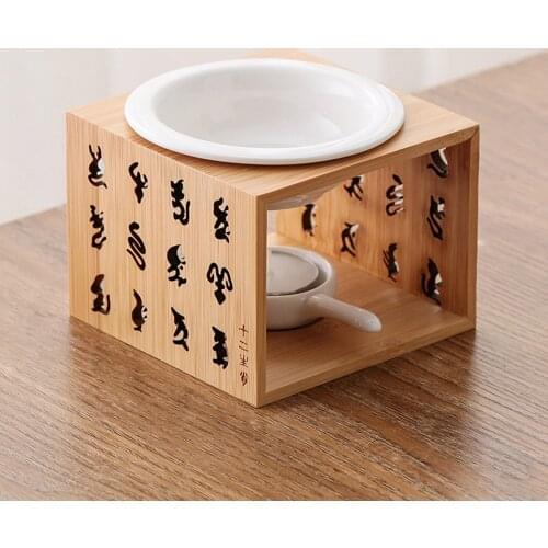 Bamboo Tea Light Holder Fragrance Essential Oil Burner Scented Candle Warmer Living Room Aroma Diffuser Furnace Spa Yoga