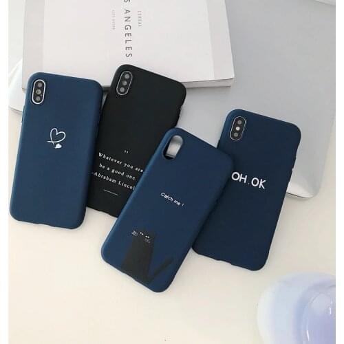 INS Simple English Pattern Mobile Phone Case For iPhone 11 Pro Max X XR XS Max 7 8 6 5s Plus Cartoon Cat Soft Silicone Cover