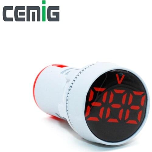 22mm LED Digital Display Volt Voltage Meter Indicator Signal Lamp Voltmeter Lights Tester Combo Measuring Range 60-500V AC