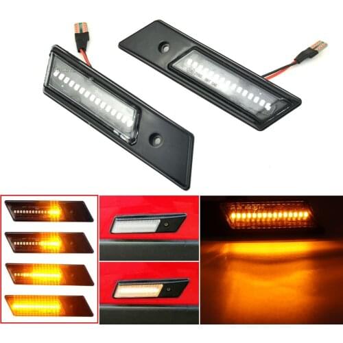 Dynamic Blinker Indicator Side Marker Turn Signal Light For BMW 3 5 7 Series E32 E34 E36 LED Sequential Lamp 1990-1996