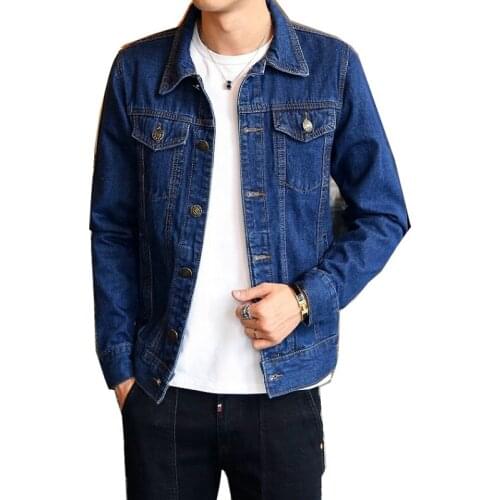 Hot-selling fashion denim jacket mens slim fit in 2020 cotton jacket coat coat long-sleeved hole mens size M-4XL
