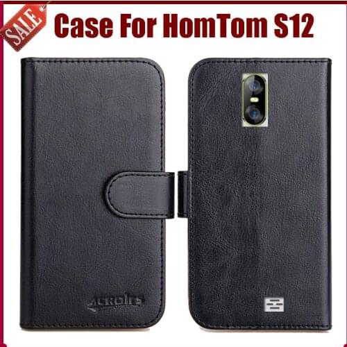 Hot Sale! HomTom S12 Case New Arrival 6 Colors High Quality Flip Leather Protective Cover For HomTom S12 Case Phone Bag