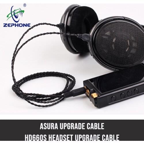 Zephone Asura headphone upgrade cable, Plug / pin compatible, for HD650 800 D7200 R70X He400i Big Utopia headphone upgrade cable