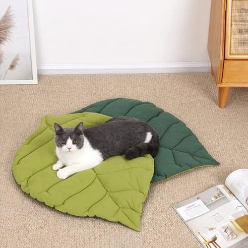 Leaf Pet Mat Soft Cotton Ginkgo Shape Floor Rug Cat Dog Carpet Blanket Home Pets Double Sided Sleep Pad for Autumn Winter