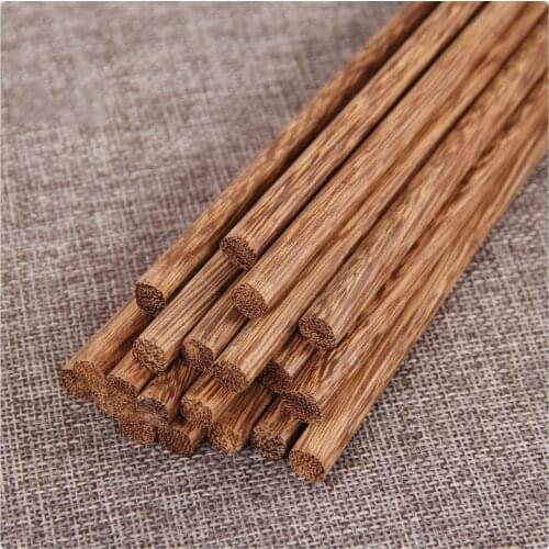 Zollor 5 pairs Chinese Natural Wooden Chopsticks No Lacquer No Wax Healthy Sushi Rice Chopsticks Family School Hotel Tableware