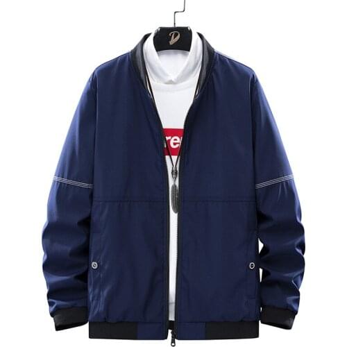 Bomber Jacket 2021 NewThin Autumn Mens Baseball Collar Jacket Korean Slim Trend Handsome Flying Suit Wild Youth Jacket Men