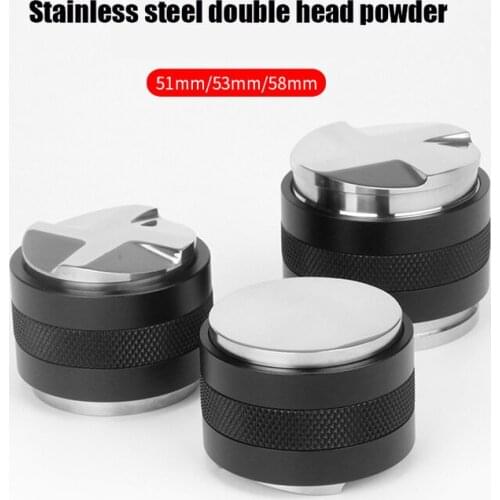Double Coffee Tamper Multifunction Aluminum Tamper 58mm Convex Base Adjustable Four Leaves Powder Hammer Espresso Tamper