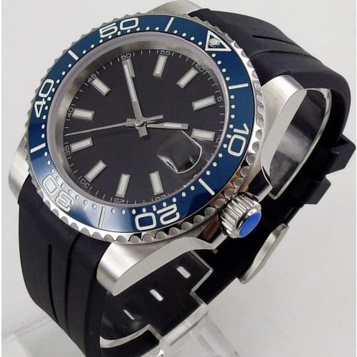 40mm Sterile Black Dial Sapphire Crystal Luminous Ceramic Bezel MIYOTA 8215 Automatic Movement Mens Watch