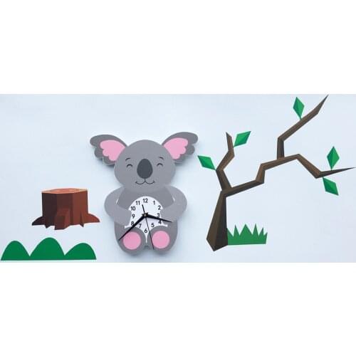 3D Cartoon Smile Sloth Wall Clock Modern Design Nursery Kids Room Bedroom Home Decor DIY Art Watch horloge murale design moderne