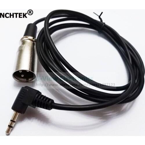NCHTEK 90 Degree Angled 3.5mm TRS Stereo Male to XLR 3Pin Male Microphone Connector Extension Cable 1.8M/Free shipping/10PCS