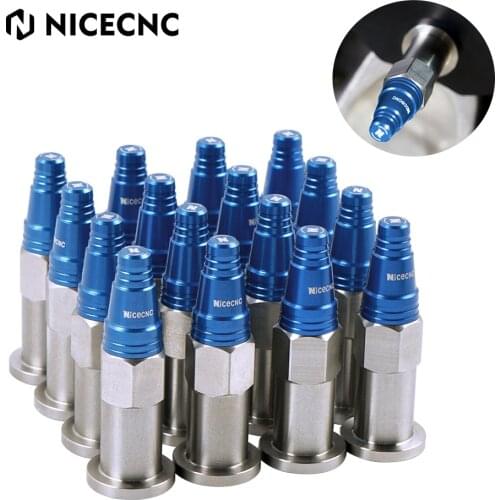 NICECNC ATV 16PCS 10X1.25mm Polished Spiked Aluminum Wheel Lug Nuts For Yamaha Raptor 700R YFM700R Raptor 700 YFM700 2006-2020