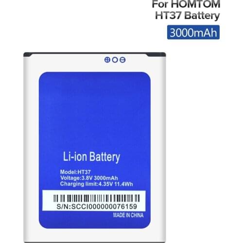 New For HOMTOM HT37 Pro Battery Large Capacity Full 3000mAh Backup Batteries Replacement For HOMTOM HT37 Smart Phone