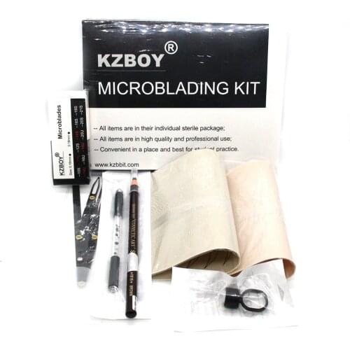 KZBOY New Microblading Kit for Beginner Included Microblading Blades, Microbladinng Handles, Ink Cup, Practice Skin and Ratio