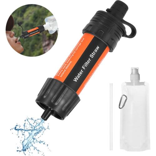Outdoor Camping Equipment Survival Purification Water Filter Straws Hiking Water Purifier Water Filtration System Emergency