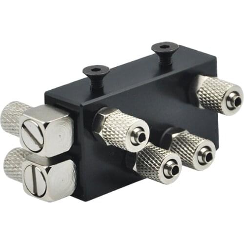 One-in Two-out hydraulic oil distributor Integral three-channel for 1/14 RC Metal Excavator Arm Part