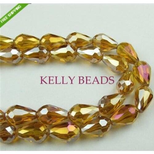 Wholesale Chains BEAD 600pcs 11x8mm Loose Glass Teardrop Beads Crystal Beads For Jewelry Making Bracelet Craft DIY Beads