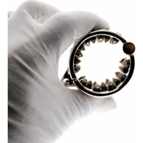 KALIS TEETH SHARP 4 ROWS Ring Scrotum Pendant Male Chastity Device Kalis teeth chastity device Spike Ring Male Torture devices