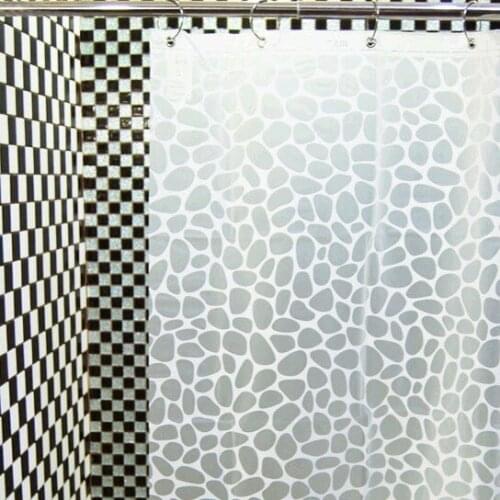 Famous EU style PEVA bathroom thicken shower curtain white pebbles 180*200 cm waterproof Mildew maze
