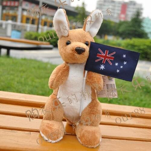 High quality plush toy cute kangaroo 22cm , flag kangaroo doll christmas gift d999