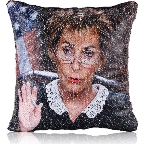 Judge Judy sequin pillow /40x40 fashion personality home pillowcase car waist pillow sofa decoration