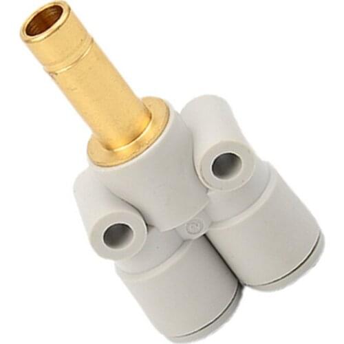 Applicable Tubing: Metric Size, Connection Thread: M, R, Rc Different Diameter Plug-in “Y” KQ2X10-12A