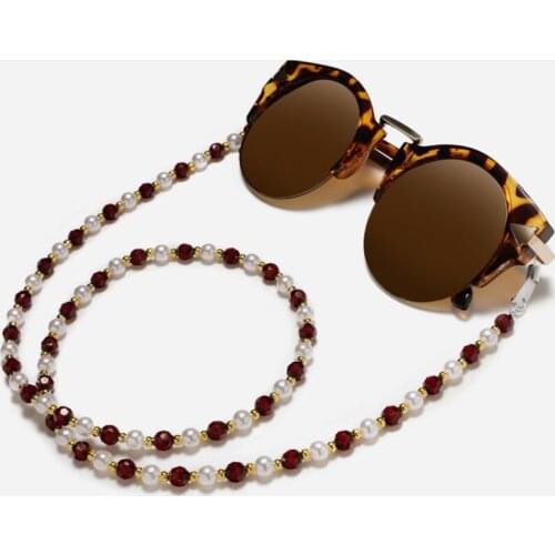 Fashion Eyeglasses Strap Chain Imitation Pearl Bead Mask Sunglasses Holder Glasses Eyewear Lanyards For Women Men Chains