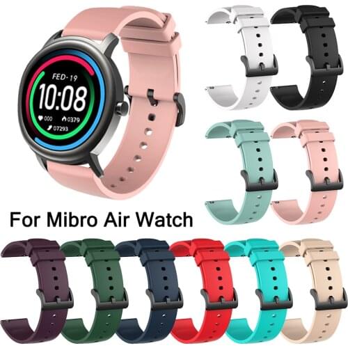 Watch Strap For Mibro Air Smart Watch Band For Xiaomi Mibro Color Replacement Bracelet Soft Silicone Adjustable Belt 20MM Loop