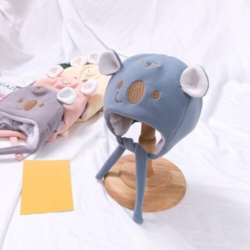 Cartoon Bears Baby Hat Soft Baby Boys Girls Cap Beanies Winter Warm Kids Children Hat Toddler Ear Protection Caps