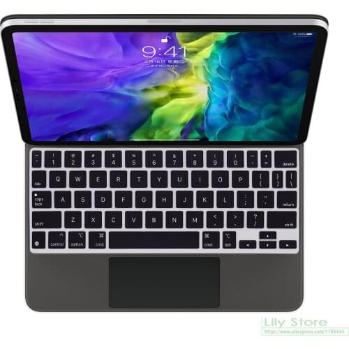 Silicone Keyboard Cover skin for iPad Air (4th Generation) and iPad Pro 11 inch 1st and 2nd Gen Magic Keyboard (US Layout)