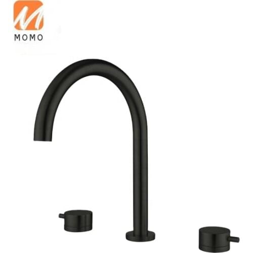Manufacturer two handle split bathroom faucet hidden black basin tap