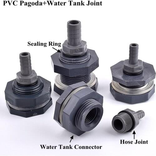1/2"/3/4" To 8~16mm Aquarium Fish Tank Pagoda Joint Water Tank Drain Tube Hose Connector Garden Watering Irrigation Pipe Adapter