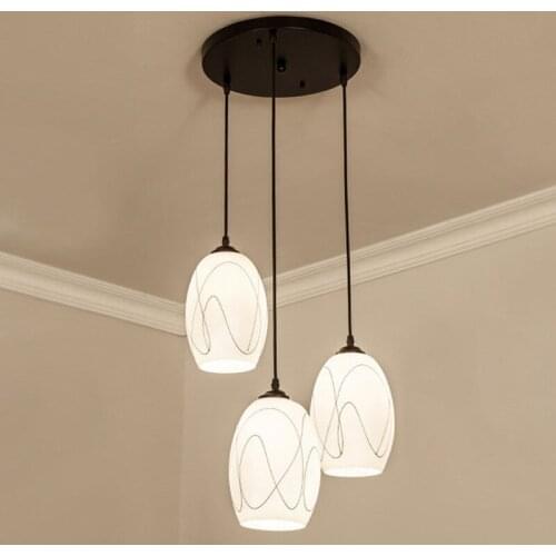 Modern concise creative LED bar dining room living room table personality atmospheric art three-headed Crystal Chandelier deco