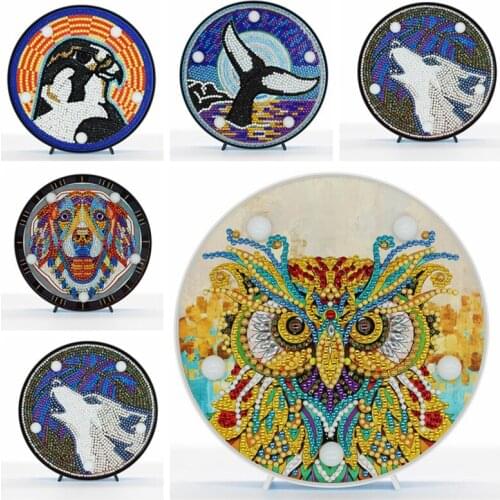 LED Decoration Light landscape DIY Full Drill Diamond Painting Light Bedroom Night Lamp Home Desk Decorative Animal Night Lamp